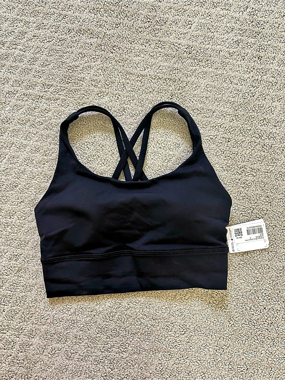 Lululemon: Energy Bra Long Line Black Sports Bra - Size 4 - NWT